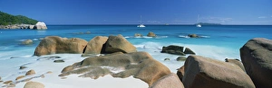 Praslin Prints: Tropical beach scene