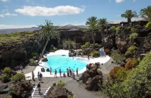 Lanzarote Prints: Tropical garden and Jameo Grande swimming pool