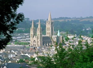Cornwall Collection: Truro Cathedral and city, Cornwall, England, United Kingdom, Europe