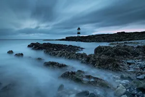 Lighthouses Prints: Trwyn Du Lighthouse at dawn, Penmon Point, Anglesey, Wales, United Kingdom, Europe