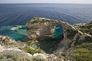 Paxos Prints: Trypitos Arch on west coast, Paxos, Ionian Islands, Greek Islands, Greece, Europe