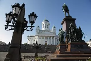 Images Dated 11th June 2009: Tsar Alexander II Memorial and Lutheran Cathedral, Senate Square, Helsinki
