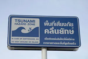 Text Prints: Tsunami warning sign
