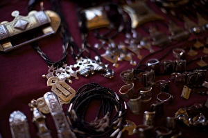 Objects Prints: Some Tuareg handicraft in the small city of Germa, at the entrance of the Akakus plateau