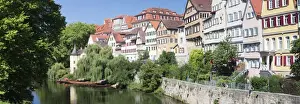 Tubingen Prints: Tubingen Altstadt and Holderlinturm tower by the Neckar River