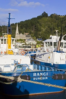 Dunedin Prints: Tugboats in Port Chalmers, Dunedin, Otago District, South Island, New Zealand, Pacific