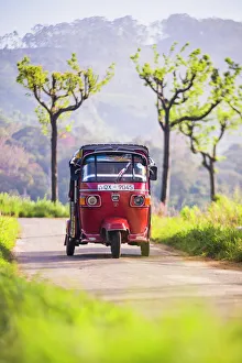 Rural Roads Prints: Tuktuk in the Sri Lanka Hill Country, Haputale, Nuwara Eliya District, Sri Lanka, Asia