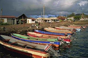 Hanga Roa Prints: Tuna fishing boats, Hanga Roa, Easter Island, Chile, South America