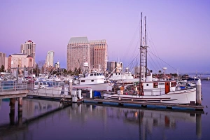 San Diego Prints: Tuna Harbor and Hyatt Hotel, San Diego, California, United States of America