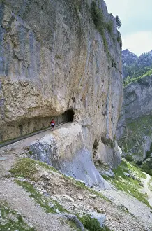 Foot Paths Prints: Tunnel, Barrossa Valley hike, Cazoria National Park, Jaen, Andalucia, Spain, Europe