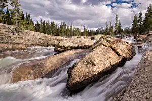 Boulder Prints: Tuolumne River rushing through granite boulders in Yosemite National Park