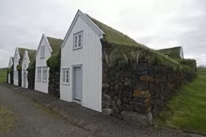 Turf farm, Grenjadars tadur, Iceland, Polar Regions