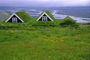 Eco Friendly Prints: Turf roof houses in the south of the island