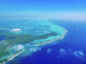 Kayaking Prints: Turneffe Atoll, aerial view, Belize District, Belize