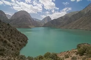 Images Dated 16th August 2009: Turquoise Alexander Lake (Iskanderkul Lake) in Fann Mountains, Tajikistan