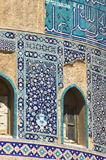 Afgani Prints: Detail of turquoise glazed tiles on late Timurid style Shrine of Khwaja Abu Nasr Parsa