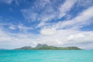 The turquoise lagoon of Bora Bora, Society Islands, French Polynesia, Pacific