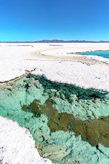 Wonders Prints: Turquoise ponds with salt crystals, Salinas Grandes, Jujuy, Argentina