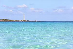 Lighthouse Gallery: Turquoise sea with lighthouse in the background, San Vito Lo Capo, province of Trapani