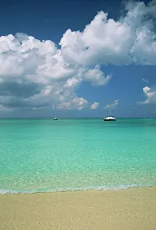 Leisure Activity Prints: Still turquoise sea off seven mile beach, Grand Cayman, Cayman Islands, West Indies