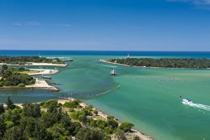 Lakes Entrance Prints: Turquoise waters at Lakes Entrance, Victoria, Australia, Pacific