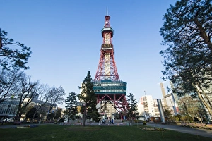 TV tower in downtown Sapporo, Odori Park, Hokkaido, Japan, Asia