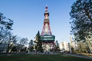 Time Collection: TV tower in downtown Sapporo, Odori Park, Hokkaido, Japan, Asia