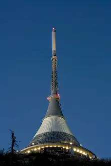 TV Tower on top of Jested Mountain dominates town and is good example of modern architecture