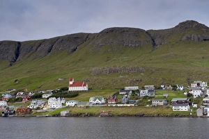 Images Dated 6th September 2008: Tvoroyri, main village on Suduroy island, across Trongisvagsfjordur, Suduroy