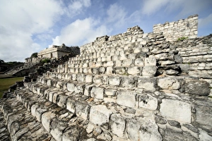 Ek Balam Prints: The Twin Pyramids, Mayan ruins, Ek Balam, Yucatan, Mexico, North America