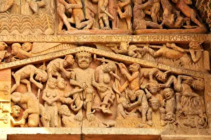 Creativity Prints: Detail of the tympanum depicting the Last Judgment and Hell