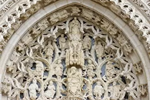 Images Dated 5th September 2009: Tympanum showing Jesses tree, Saint-Riquier Abbey church, Somme, France, Europe