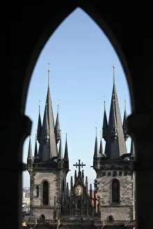 View Through Prints: Tyn Church on Old Town Square, Prague, Czech Republic, Europe
