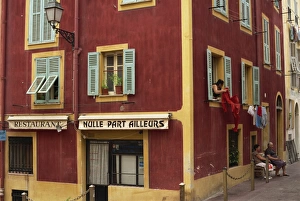 Alpes Maritimes Prints: Typical architectural of the old town, Nice, Alpes Maritimes, Provence, France, Europe