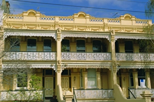 Banister Prints: Typical architecture with cast iron lacework. Melbourne, Victoria, Australia