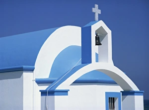 Rhode Prints: Detail from a typical blue and white church