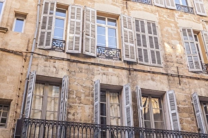 Typically French Prints: Typical building facade in Aix-en-Provence, Bouches du Rhone, Provence, France, Europe