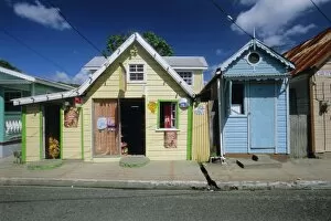 Side Walk Collection: Typical Caribbean houses, St