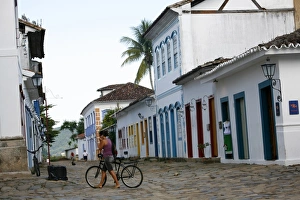 Parati Prints: Typical colonial houses in the historic part of Parati