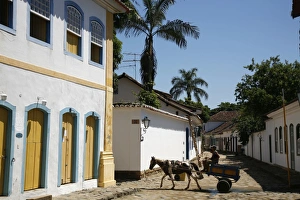 Typical colonial houses in the historic part of Parati, Rio de Janeiro State, Brazil, South America