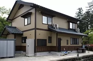 Typical contemporary two-storey, single-family Japanese residence in the suburbs
