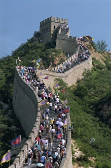 Great Wall Prints: Typical crowds at main visitor site, Great Wall (Changcheng), Badaling