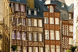Medieval Collection: Typical half timbered houses, old town, Rennes, Brittany, France, Europe