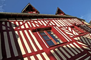 Calvados Prints: Typical half timbered Norman house, Honfleur, Calvados, Normandy, France, Europe