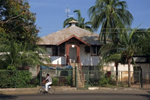 Corrugated Iron Prints: A typical house with corrugated roof at Lake Maracaibo