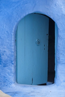 Travel Destinatio Prints: Typical house door, Chefchaouen, Morocco, North Africa, Africa