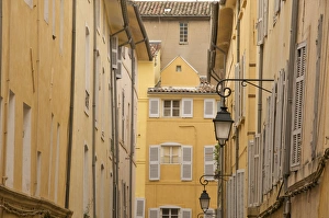 Windows Prints: Typical houses and street, in the old Aix, Aix en Provence, Provence, France, Europe