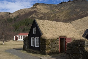 Quaint Prints: Typical Icelandic house from the last century, Skoga Museum, near Skogafoss