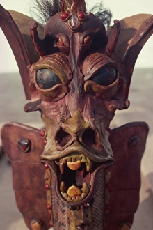 Tribal People Prints: Typical Indian mask, Amazon Area, Brazil, South America