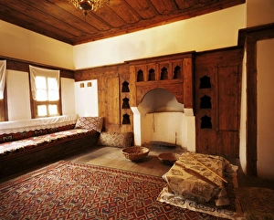 Carpet Prints: Typical Ottoman house with fireplace